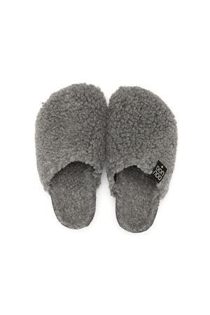 pantofole in pelle artificiale grigio DOUUOD KIDS | 19BIRKY356.